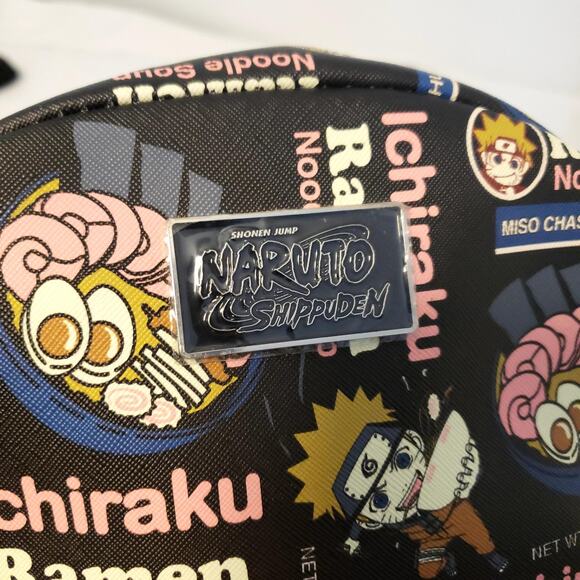 Naruto Shippuden Ichiraku Ramen Mini Backpack Black Pink Faux Leather Bioworld - Picture 7 of 13